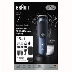Braun All-in-One, Series 7, 15 в 1, темно-синий - Мультитриммеp