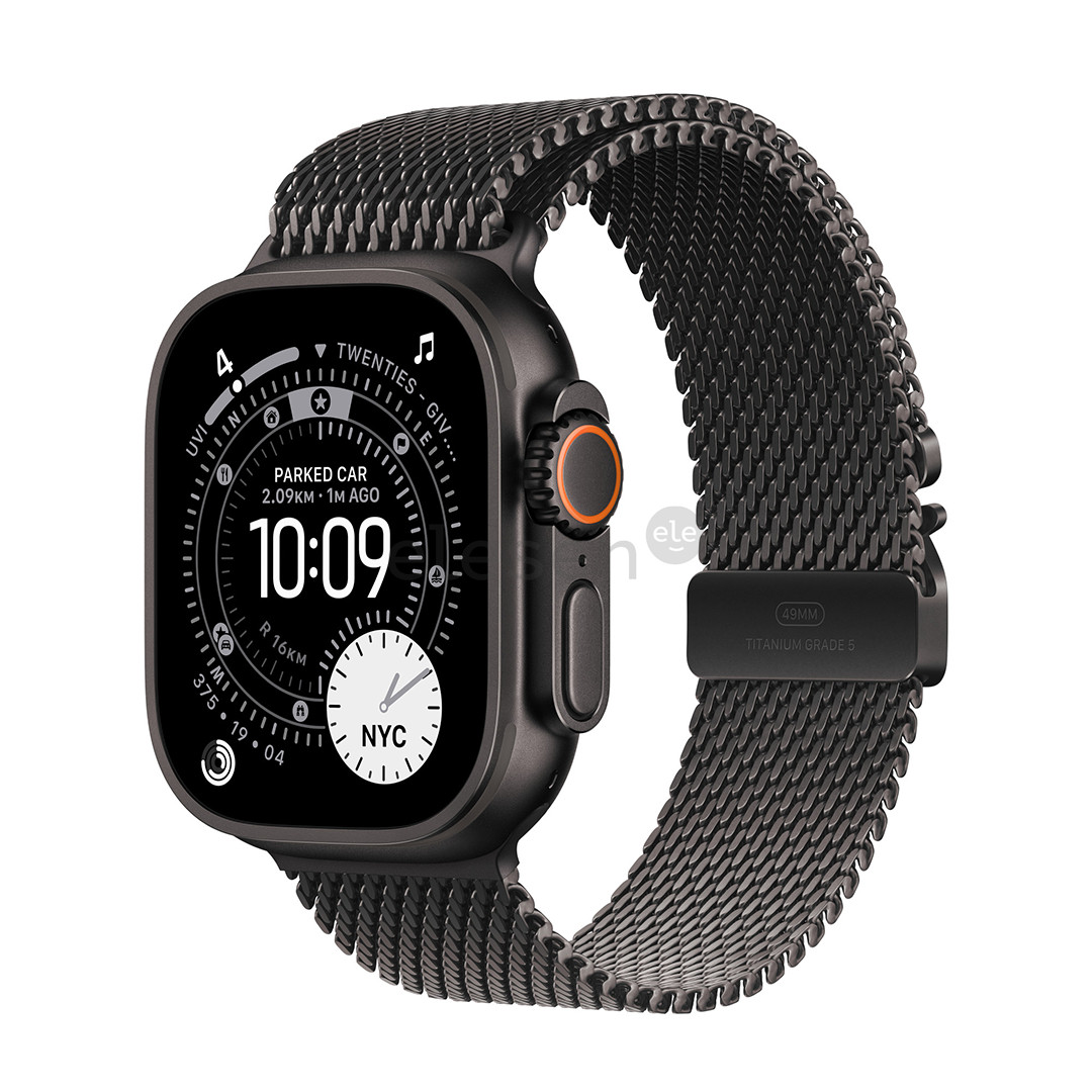 Apple Titanium Milanese Loop, 49 mm, L, black - Watch band