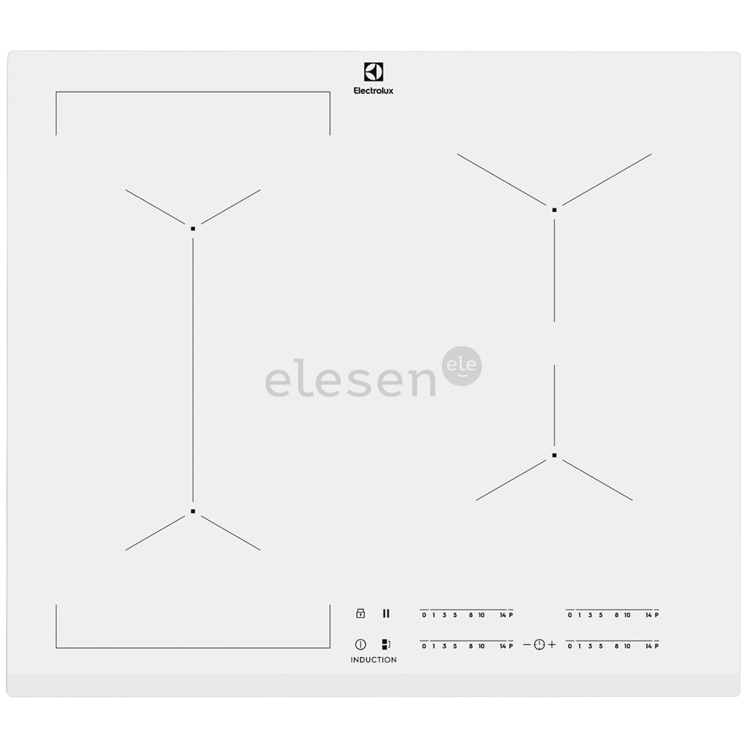 Electrolux, EcoTimer, plotis 59 cm, berėmė, balta - Įmontuojama indukcinė kaitlentė
