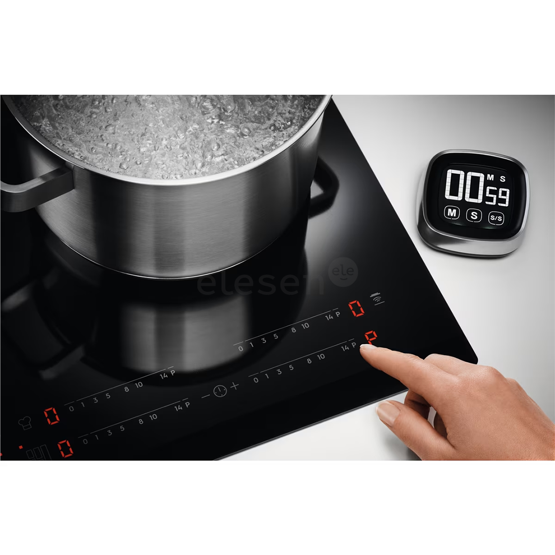 Electrolux, EcoTimer, plotis 59 cm, berėmė, balta - Įmontuojama indukcinė kaitlentė