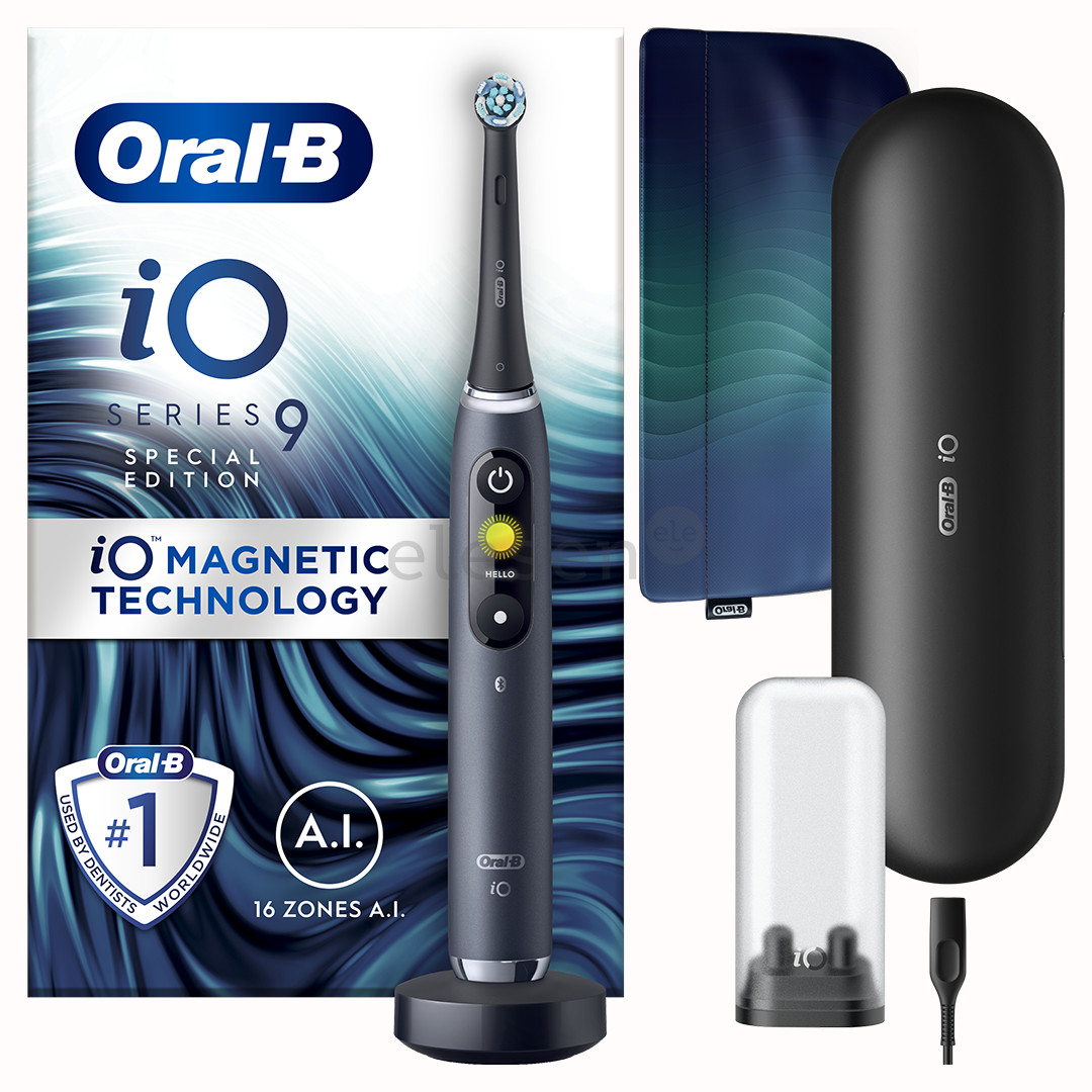 Braun Oral-B iO9 Black Special Edition, juodas - Elektrinis dantų šepetėlis
