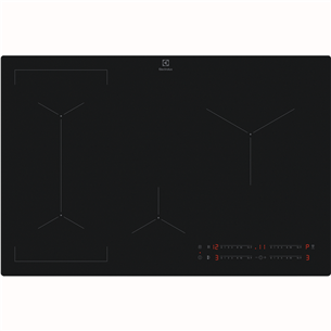 Electrolux 600 SaphirMatt SE® Bridge Hob2Hood, width 80 cm, black - Built-in induction hob EIV83443CT