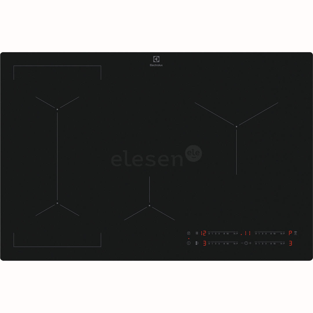 Electrolux 600 SaphirMatt SE® Bridge Hob2Hood, width 80 cm, black - Built-in induction hob