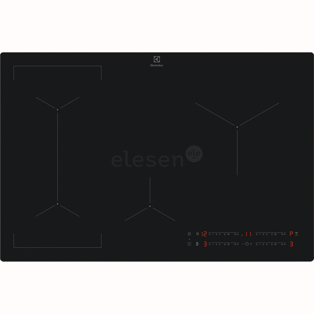 Electrolux 600 SaphirMatt SE® Bridge Hob2Hood, width 80 cm, black - Built-in induction hob