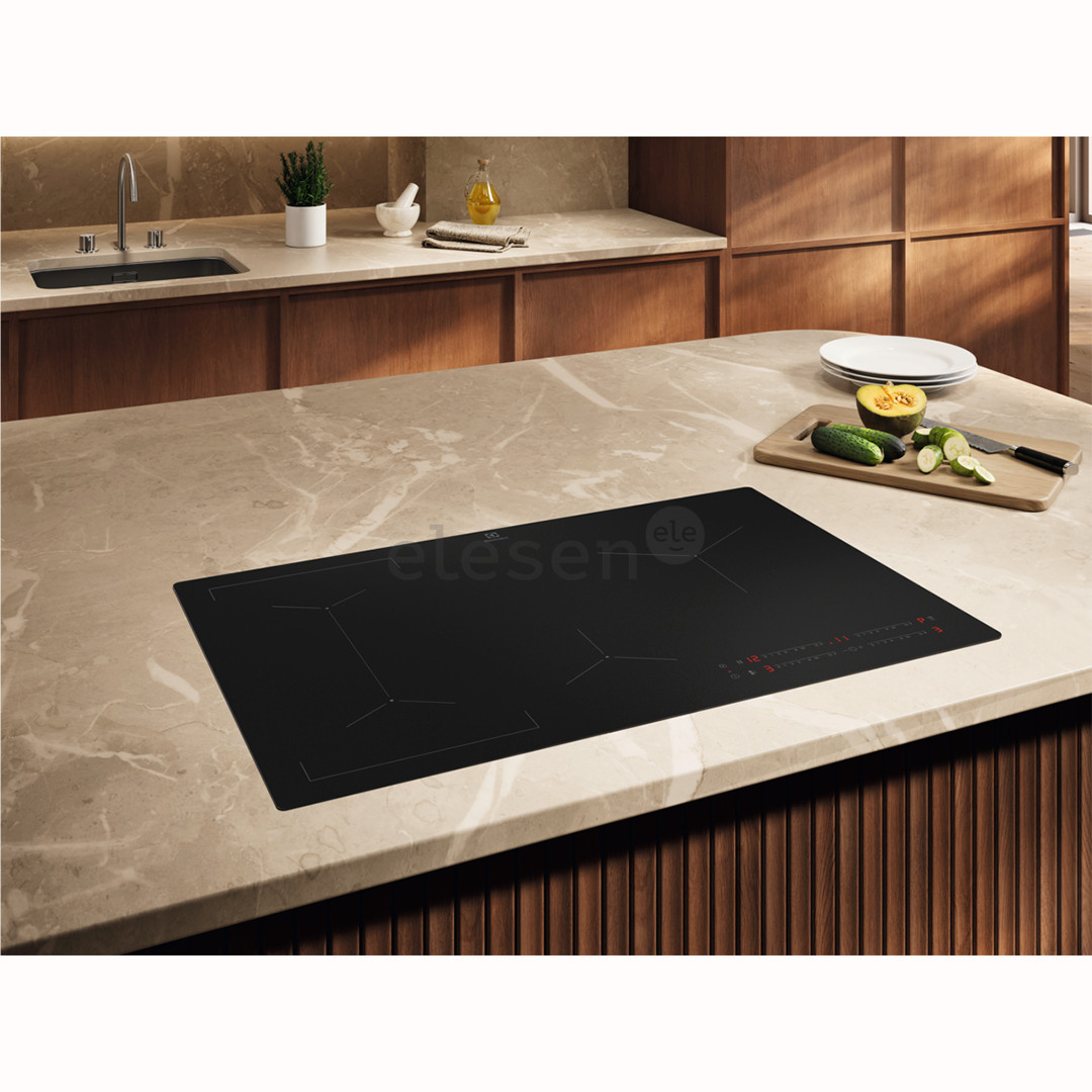 Electrolux 600 SaphirMatt SE® Bridge Hob2Hood, width 80 cm, black - Built-in induction hob