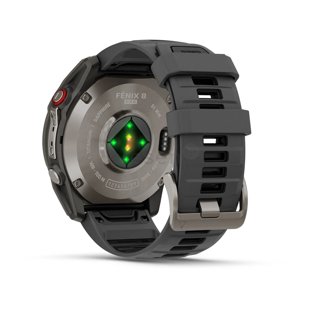 Garmin Fenix 8 Pro, 51 mm, titano, pilkas - Sportinis laikrodis