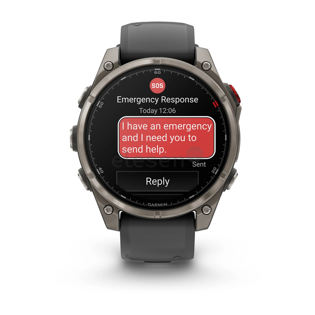 Garmin Fenix 8 Pro, 47 mm, titano, pilkas/juodas - Sportinis laikrodis