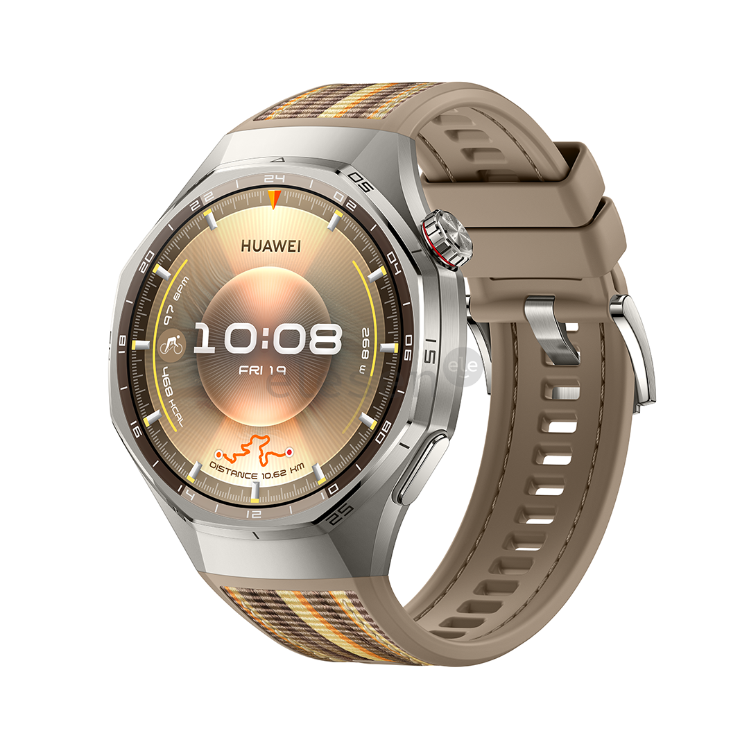 Huawei Watch GT6 Pro, 46 mm, titanium, woven strap, stainless / brown - Smart watch