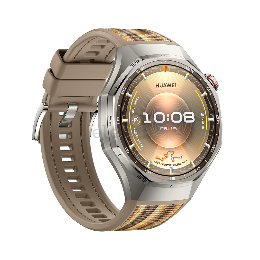 Huawei Watch GT6 Pro, 46 mm, titanium, woven strap, stainless / brown - Smart watch