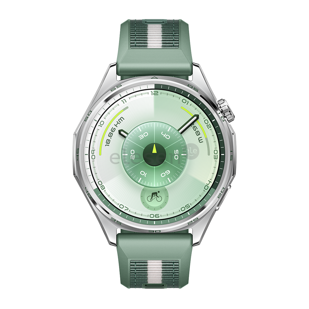 Huawei Watch GT6, 46 mm, woven strap, stainless / green - Smart watch