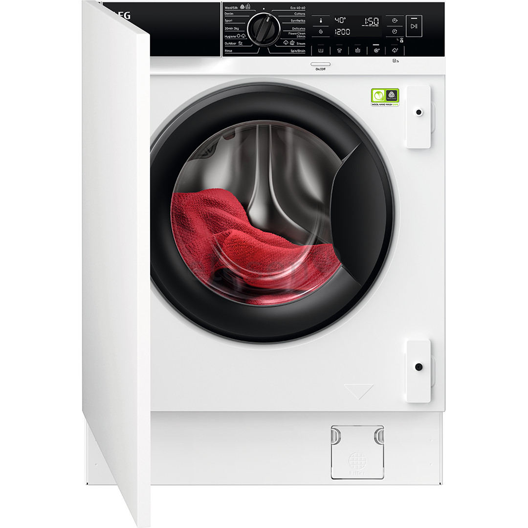 AEG 8000 Series PowerCare, 8 kg, depth 55.3 cm, 1400 rpm - Built-in washing machine
