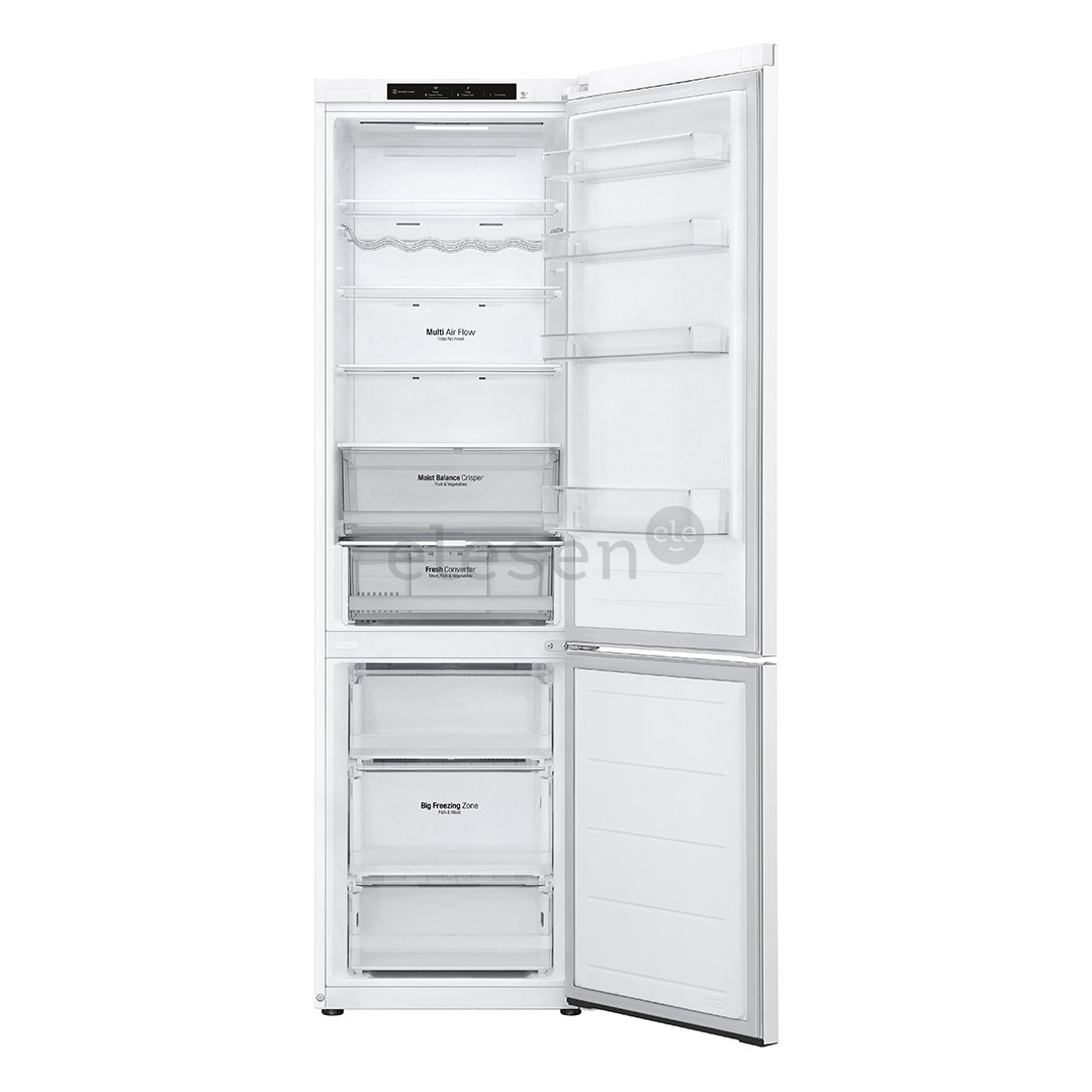 LG, NoFrost, 387 L, aukštis 203 cm, baltas - Šaldytuvas