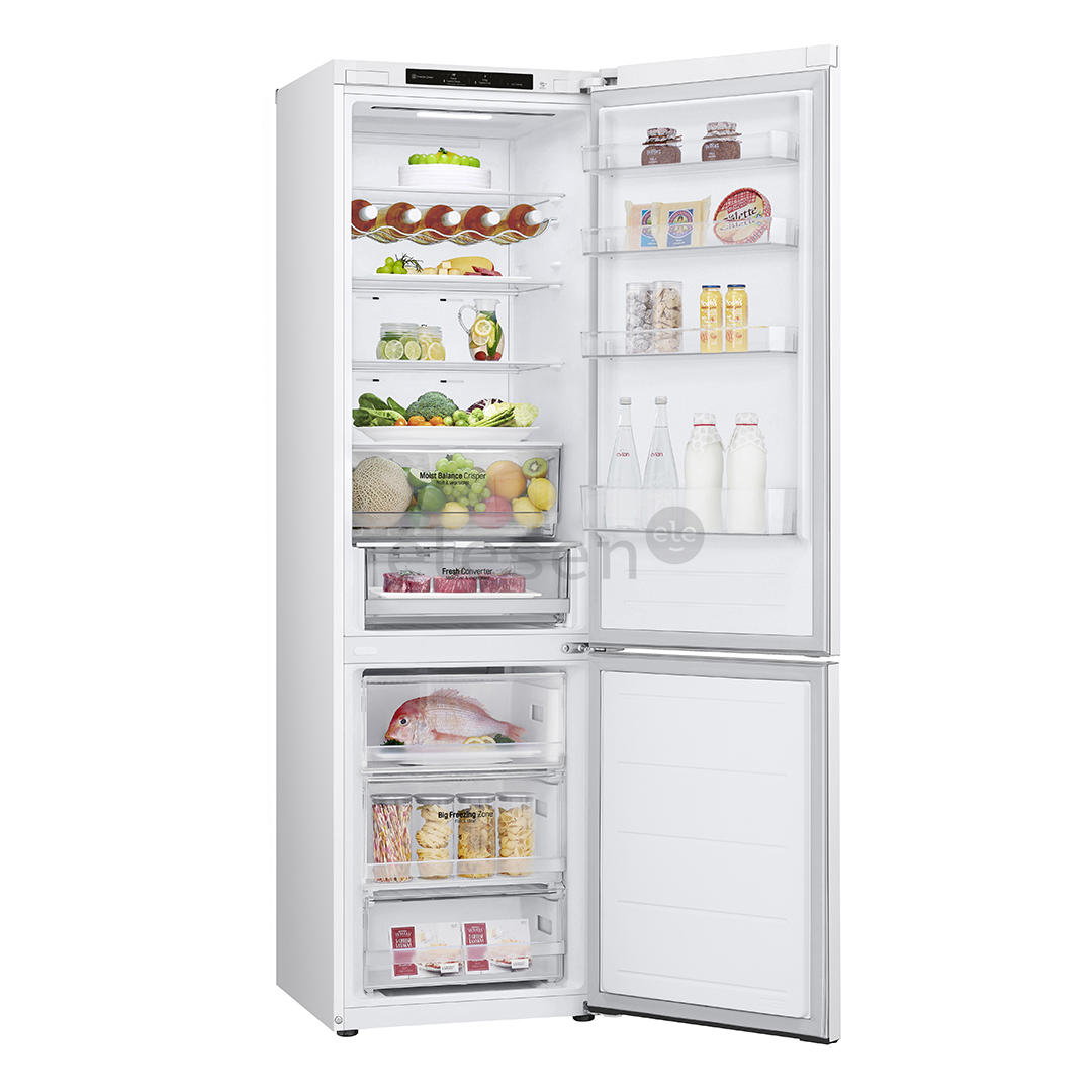 LG, NoFrost, 387 L, aukštis 203 cm, baltas - Šaldytuvas