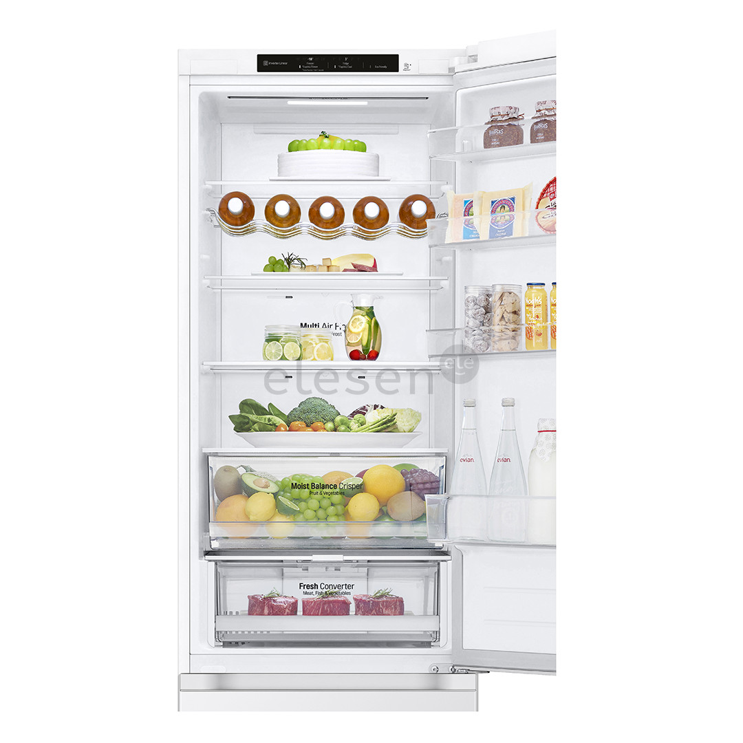 LG, NoFrost, 387 L, aukštis 203 cm, baltas - Šaldytuvas