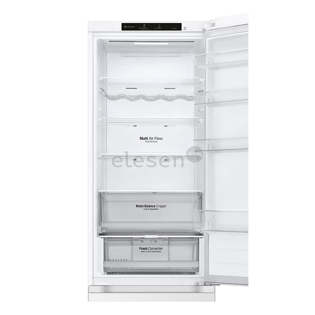 LG, NoFrost, 387 L, aukštis 203 cm, baltas - Šaldytuvas