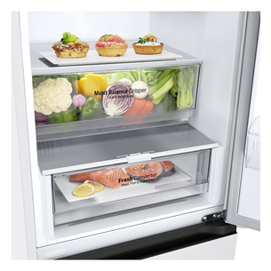 LG, NoFrost, 387 L, aukštis 203 cm, baltas - Šaldytuvas