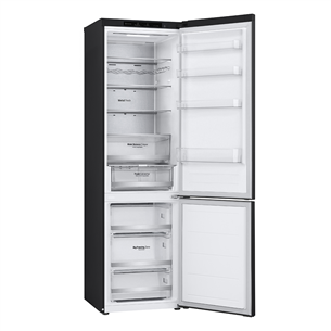 LG, NoFrost, 387 л, высота 203 см, черный - Холодильник