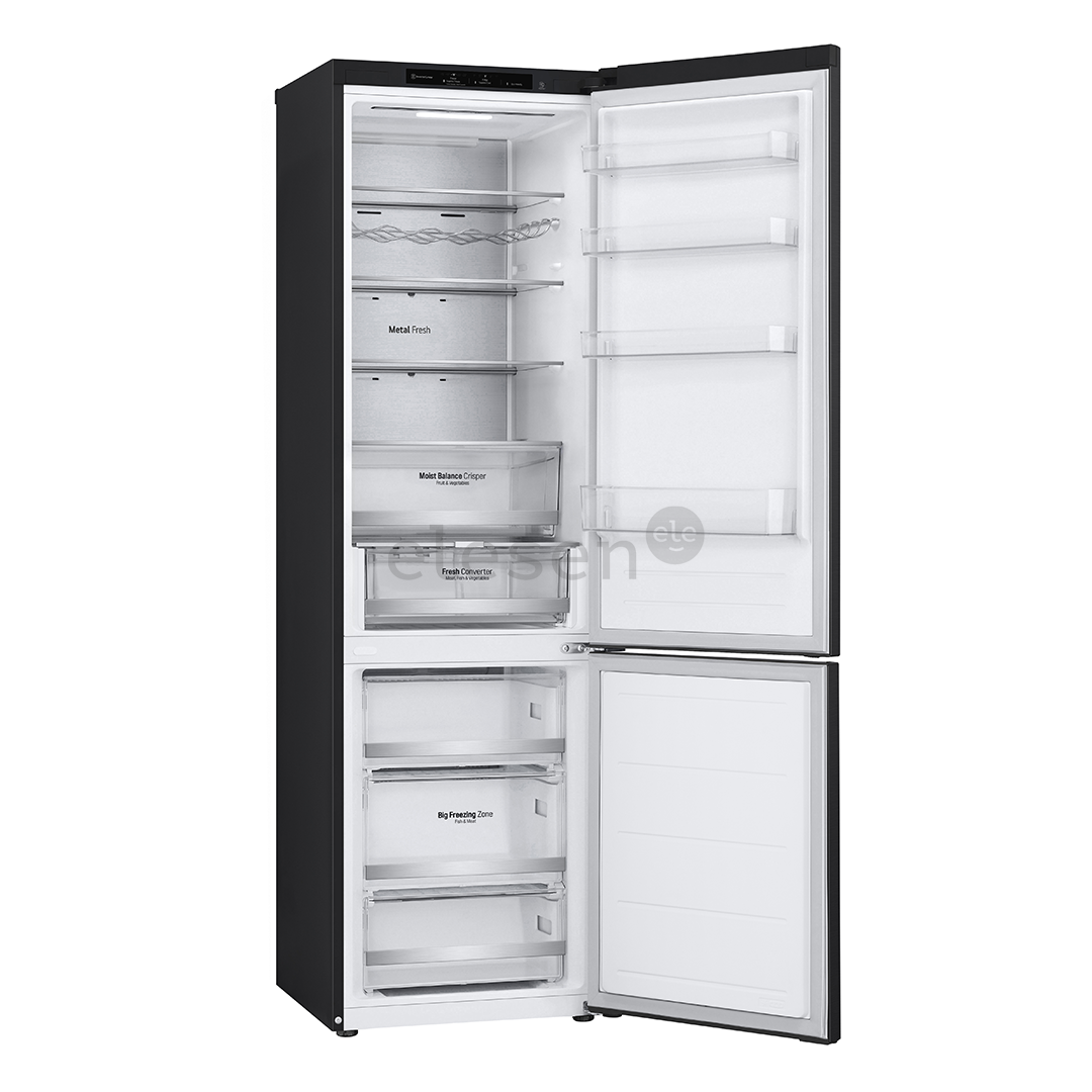 LG, NoFrost, 387 л, высота 203 см, черный - Холодильник