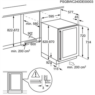 Electrolux 500 Series, 52 buteliai, aukštis 82 cm, juodas - Įmontuojamas vyno šaldytuvas