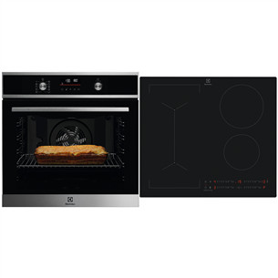 Electrolux, 72 L, black - Built-in oven + induction hob EOF6P76X2+CIV63443CT
