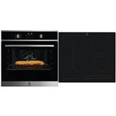 Electrolux, 72 L, black - Built-in oven + induction hob