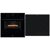 Electrolux, 65 L, black - Built-in oven + induction hob