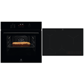 Electrolux, 65 L, black - Built-in oven + induction hob