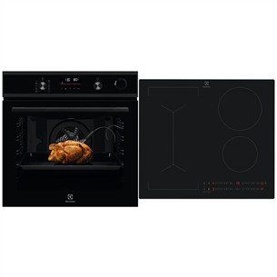 Electrolux, 72 L, black - Built-in oven + induction hob EOC6P77H+CIV63443CT