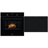 Electrolux, 72 L, black - Built-in oven + induction hob
