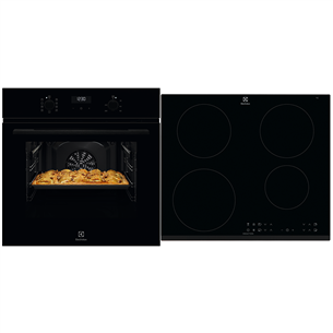 Electrolux, 65 65 л, черный - Интегрируемый духовой шкаф + индукционная варочная панель EOD5H70BZ+CIR60430