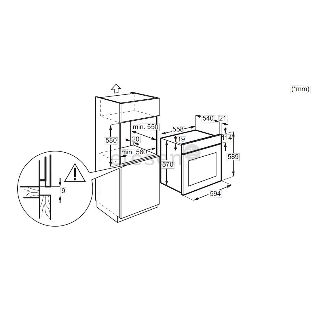 Electrolux, 65 65 л, черный - Интегрируемый духовой шкаф + индукционная варочная панель