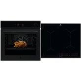 Electrolux, 72 л, черный - Интегрируемый духовой шкаф + индукционная варочная панель