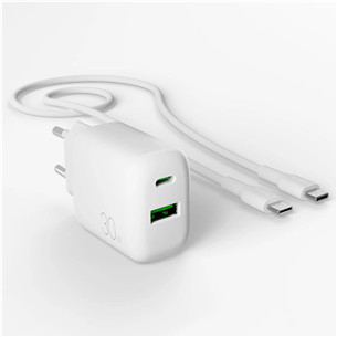 Puro Pro Lite Charger + кабель USB-C, 30 Вт, белый - Зарядное устройство