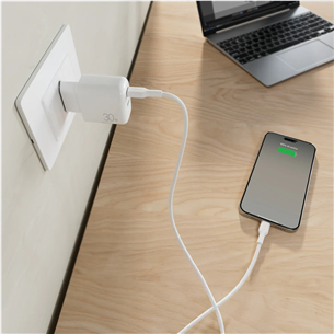 Puro Pro Lite Charger + USB-C cable, 30W, white - Power adapter