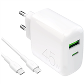Puro Pro Lite Charger + кабель USB-C, 45 Вт, белый - Зарядное устройство