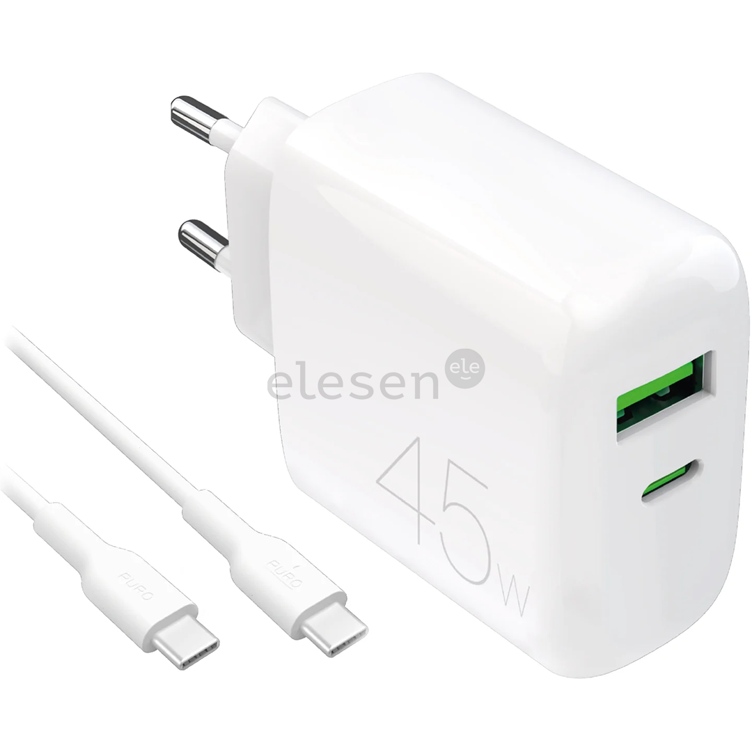 Puro Pro Lite Charger + кабель USB-C, 45 Вт, белый - Зарядное устройство