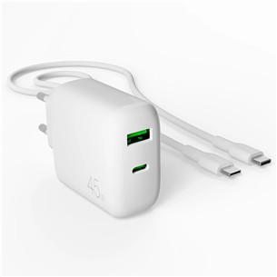 Puro Pro Lite Charger + USB-C cable, 45W, baltas - Įkroviklis