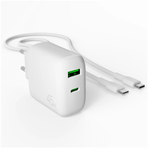 Puro Pro Lite Charger + кабель USB-C, 45 Вт, белый - Зарядное устройство