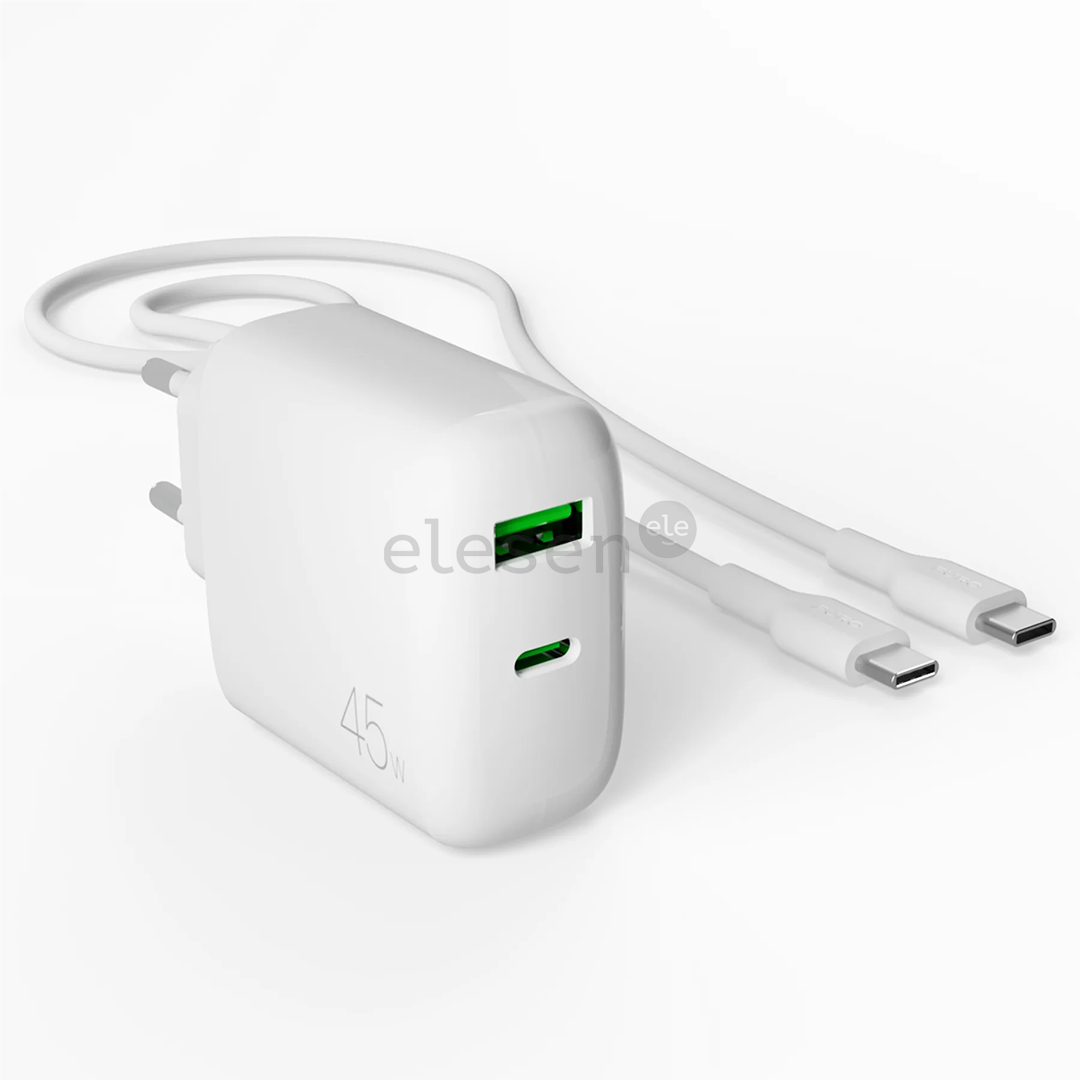 Puro Pro Lite Charger + кабель USB-C, 45 Вт, белый - Зарядное устройство