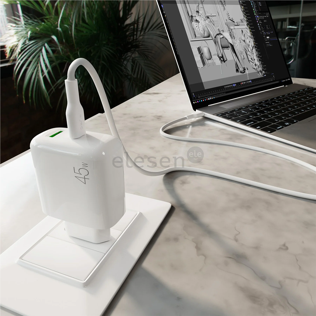 Puro Pro Lite Charger + кабель USB-C, 45 Вт, белый - Зарядное устройство