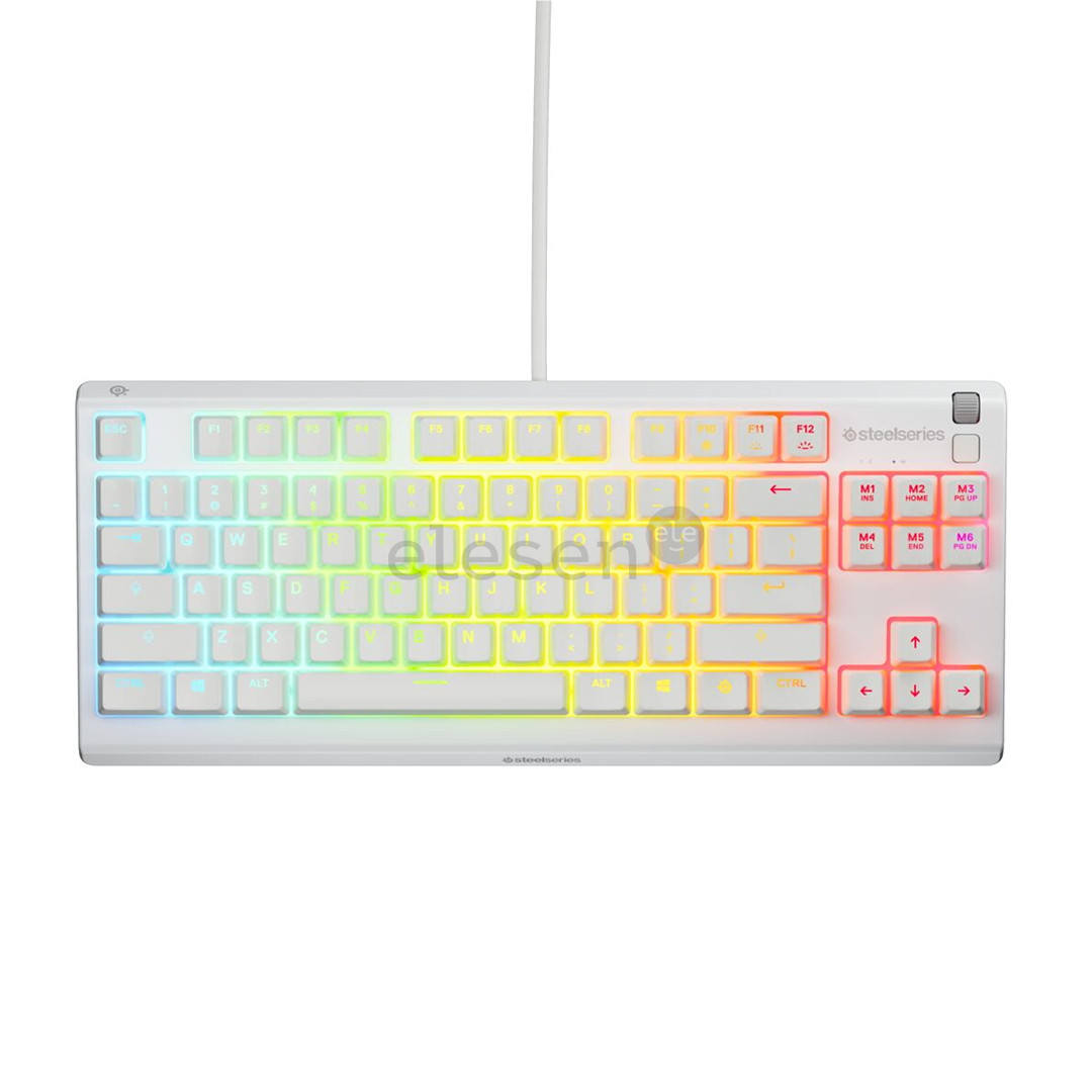 SteelSeries Apex 3 TKL, US, balta - Klaviatūra