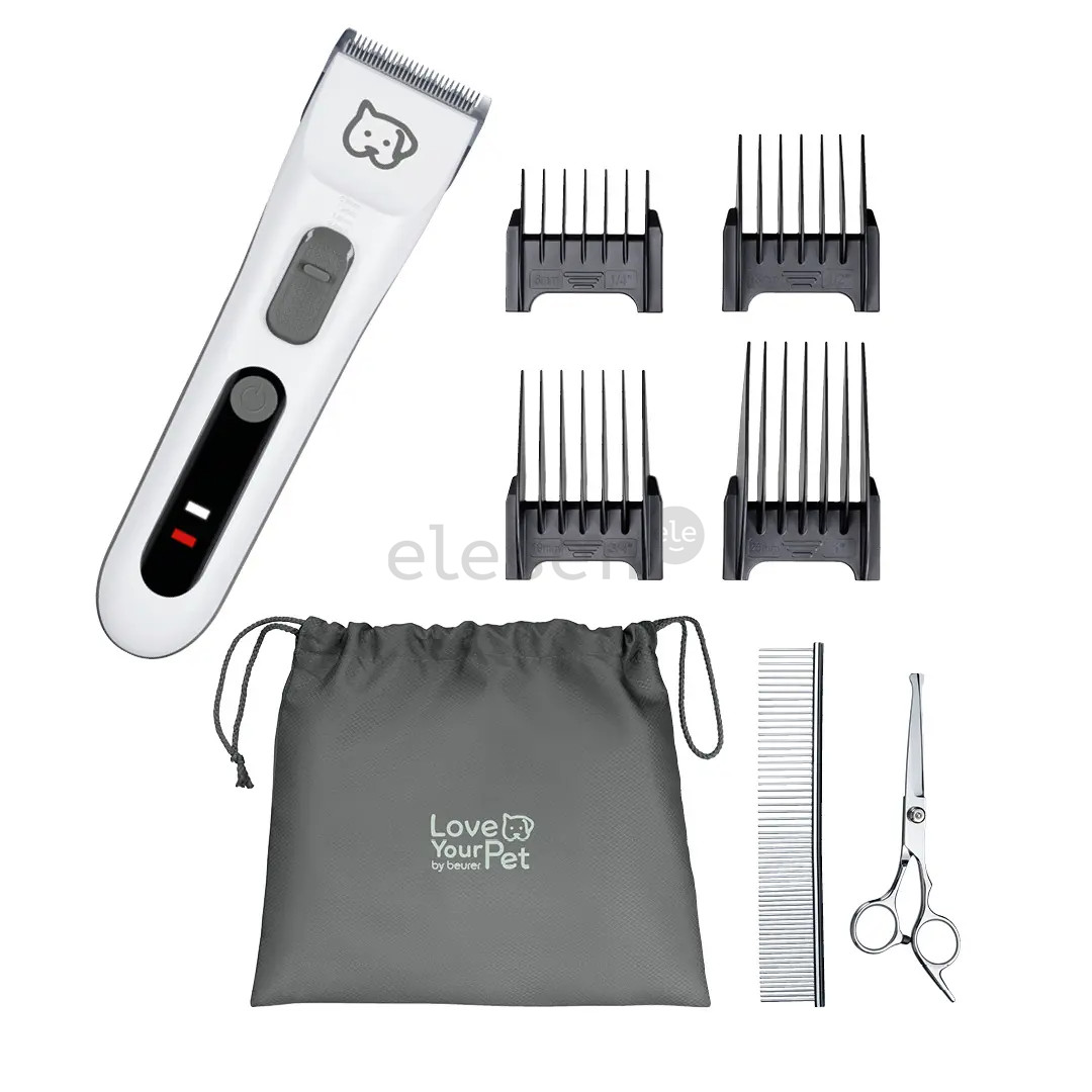 Beurer PP 110 „Fluffy“, balta - Gyvūnų plaukų kirpimo mašinėlė