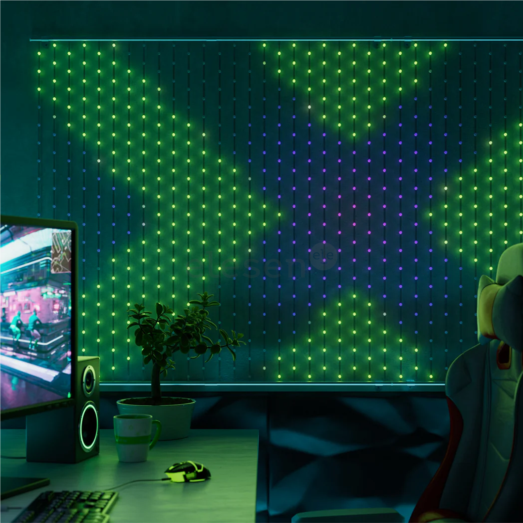Twinkly Matrix, 100 x 100 см, RGB, прозрачный - Cветодиодная штора