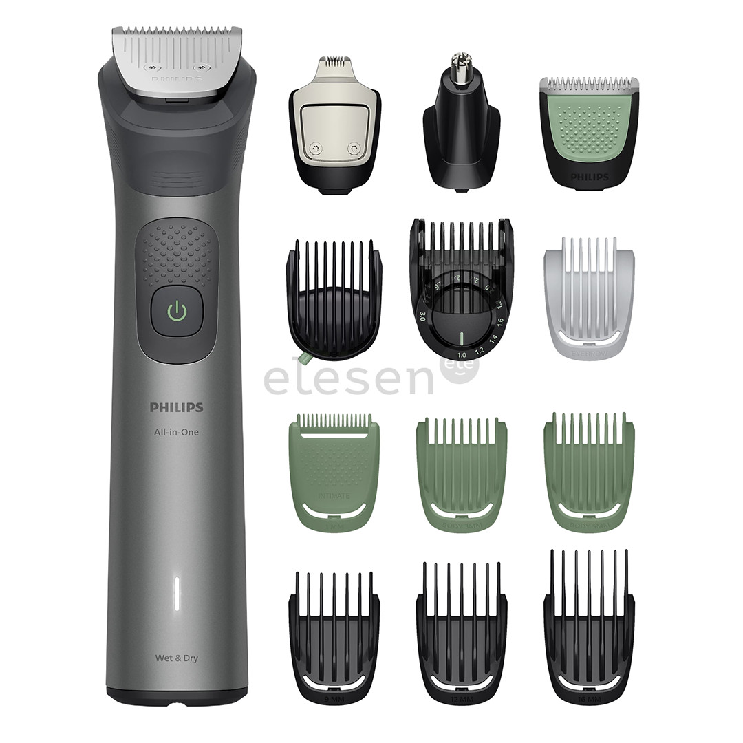 Philips All-in-One Trimmer 7000 Series, 15 viename, tamsiai pilka - Kūno plaukų kirpimo mašinėlė