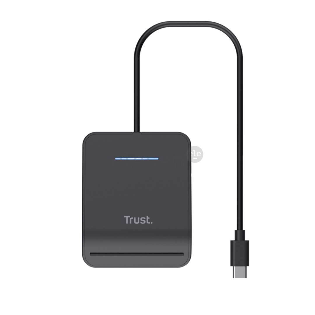 Trust Primo Smart Card Reader, USB-C, black - Smart card reader