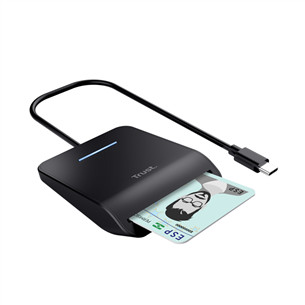 Trust Primo Smart Card Reader, USB-C, black - Smart card reader