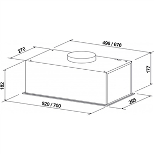Eleyus 393 м³/ч, черный - Интегрируемая вытяжка