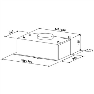 Eleyus, 371 м³/ч, нерж сталь - Интегрируемая вытяжка