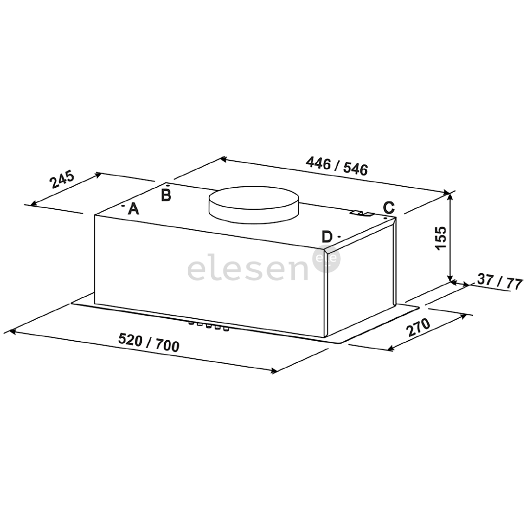 Eleyus, 371 m³/val., nerūdijančio plieno - Įmontuojamas gartraukis
