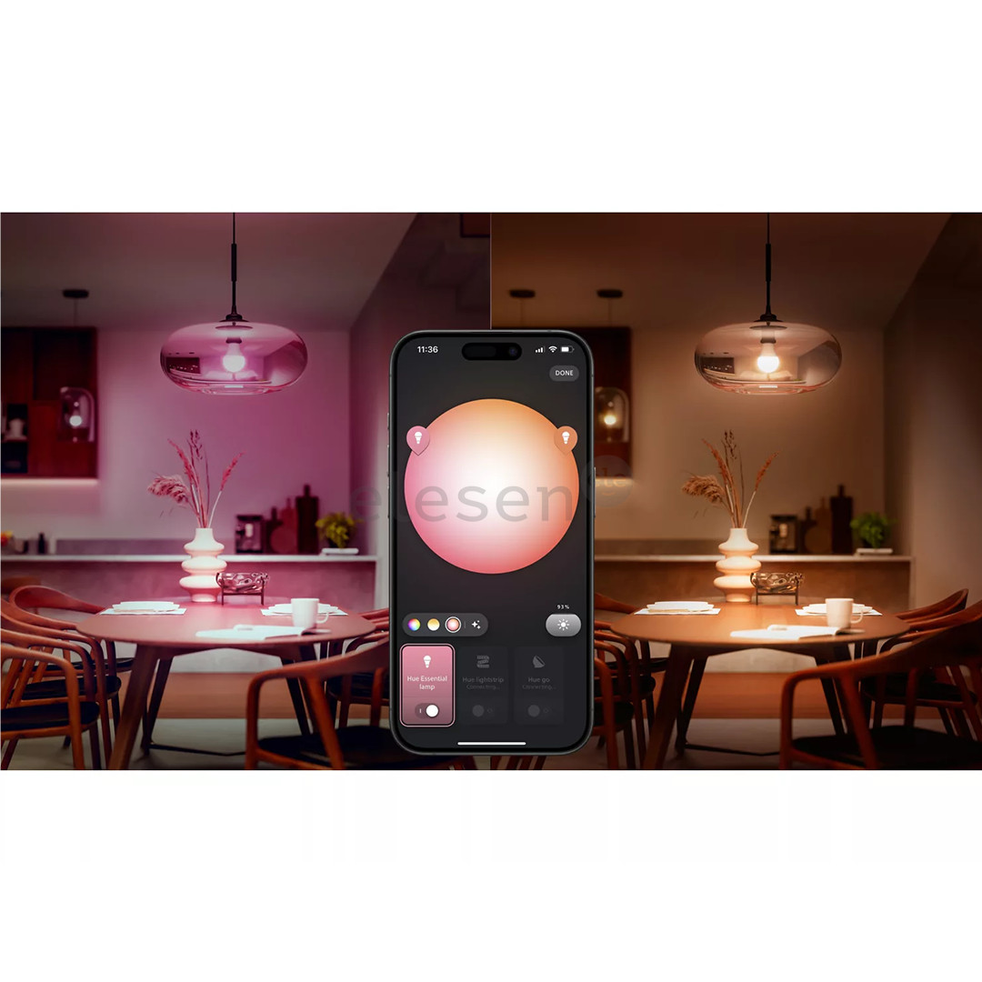 Philips Hue Essential A60, Full Color, E27, 3 vnt., baltos - Išmaniosios lemputės